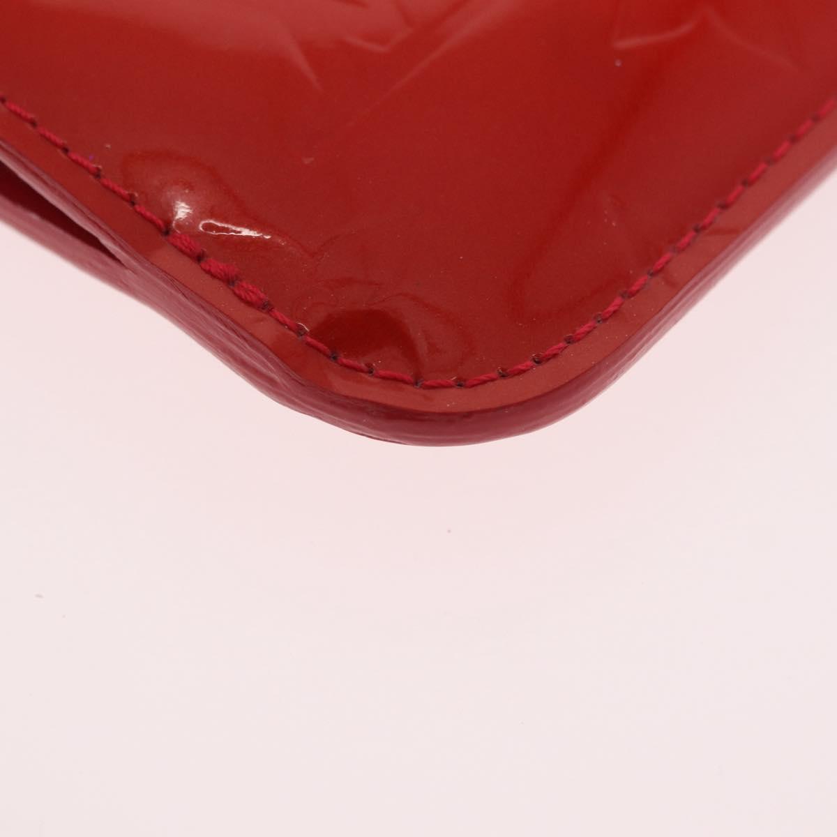 LOUIS VUITTON Vernis Pochette Cle NM Purse Rouge Grunadine M91737 LV Auth 206305