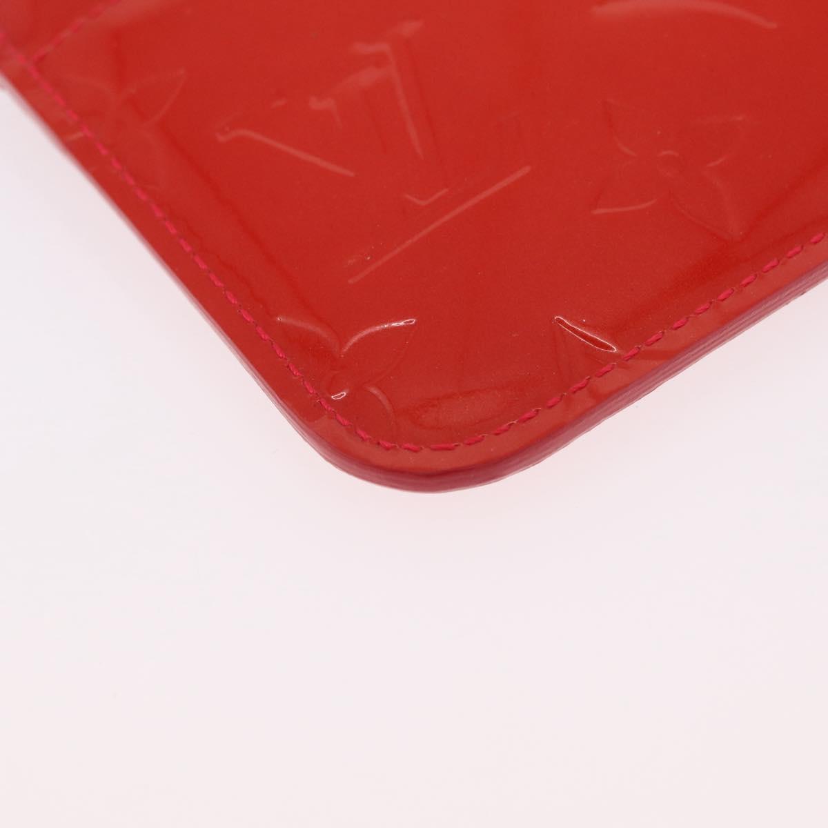 LOUIS VUITTON Vernis Pochette Cle NM Purse Rouge Grunadine M91737 LV Auth 206305