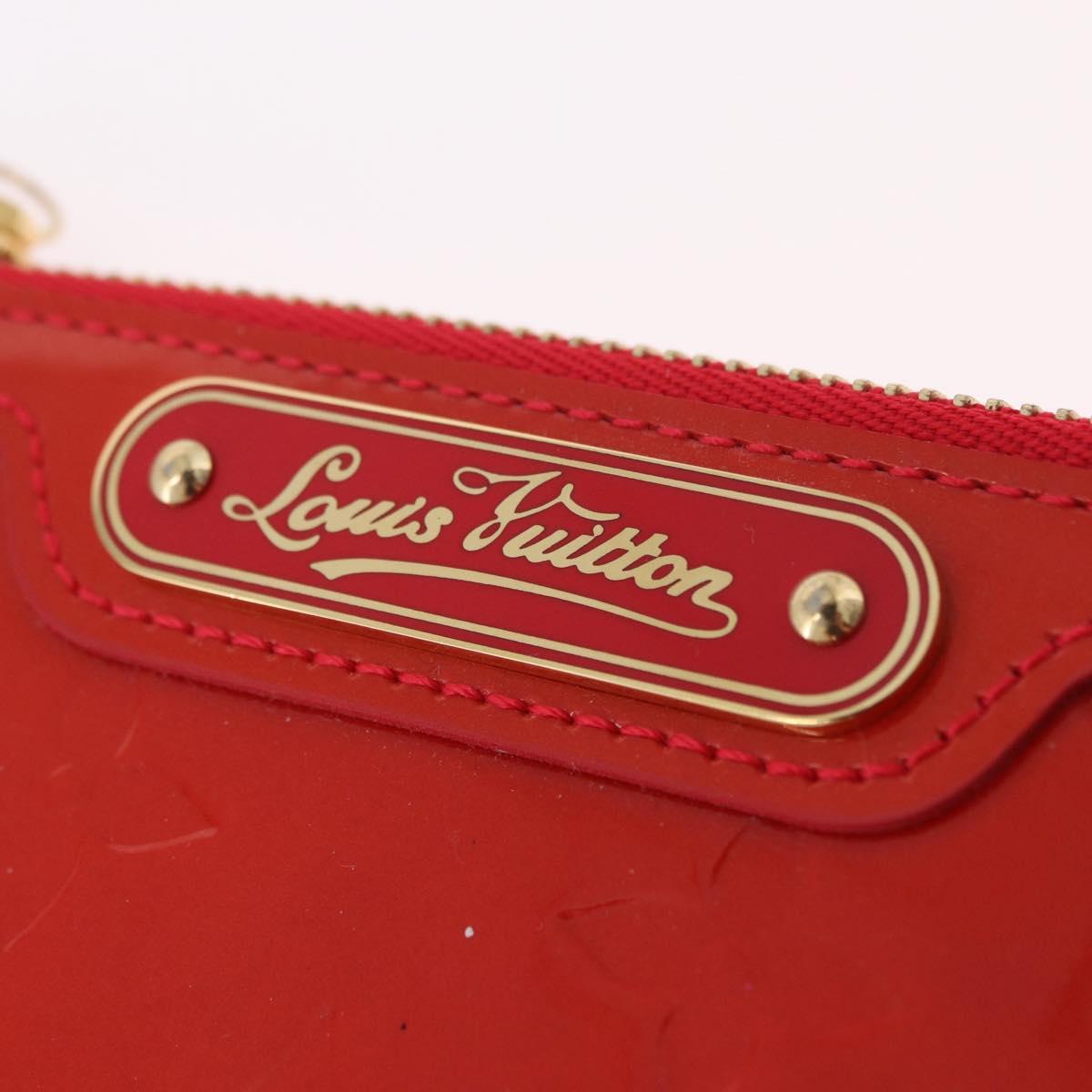 LOUIS VUITTON Vernis Pochette Cle NM Purse Rouge Grunadine M91737 LV Auth 206305
