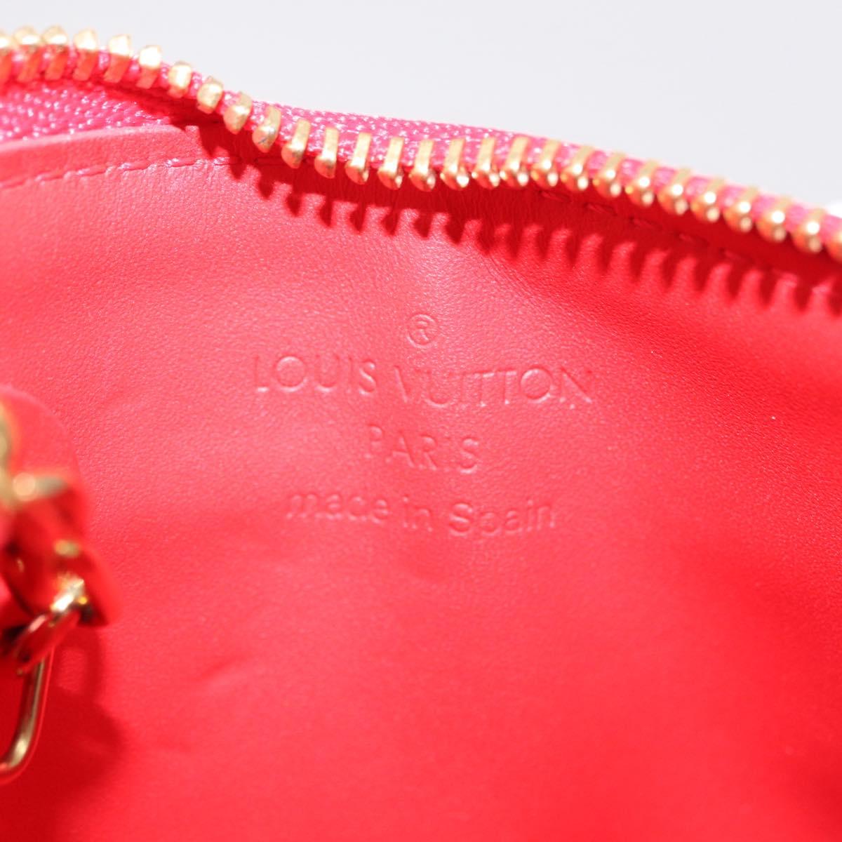LOUIS VUITTON Vernis Pochette Cle NM Purse Rouge Grunadine M91737 LV Auth 206305