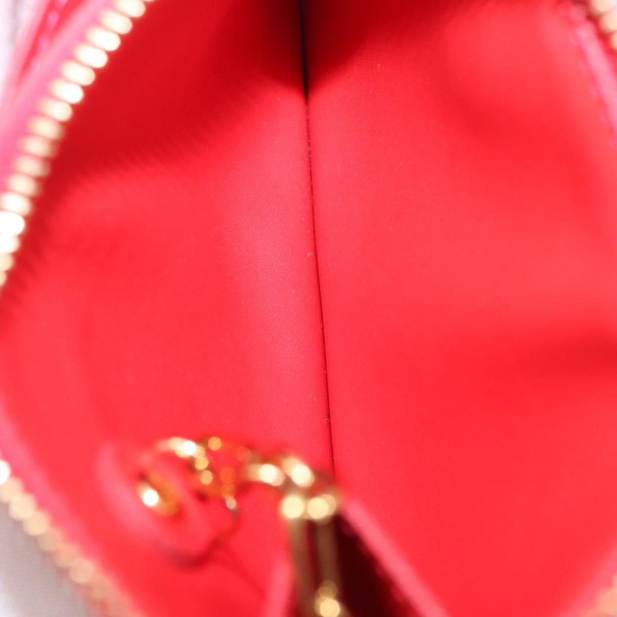 LOUIS VUITTON Vernis Pochette Cle NM Purse Rouge Grunadine M91737 LV Auth 206305