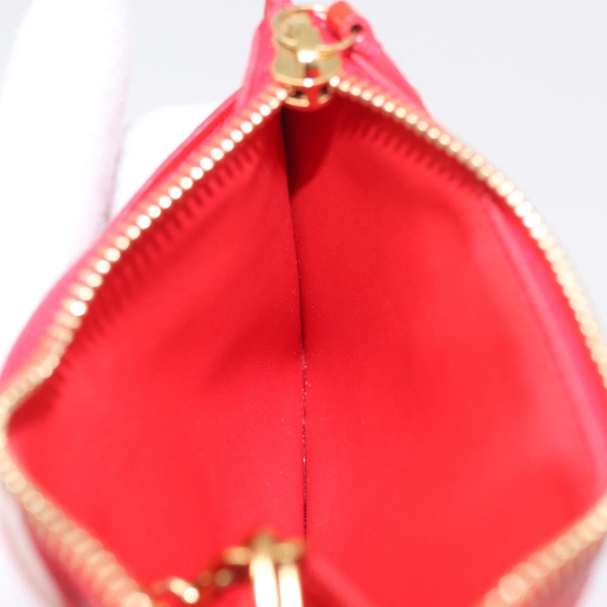 LOUIS VUITTON Vernis Pochette Cle NM Purse Rouge Grunadine M91737 LV Auth 206305