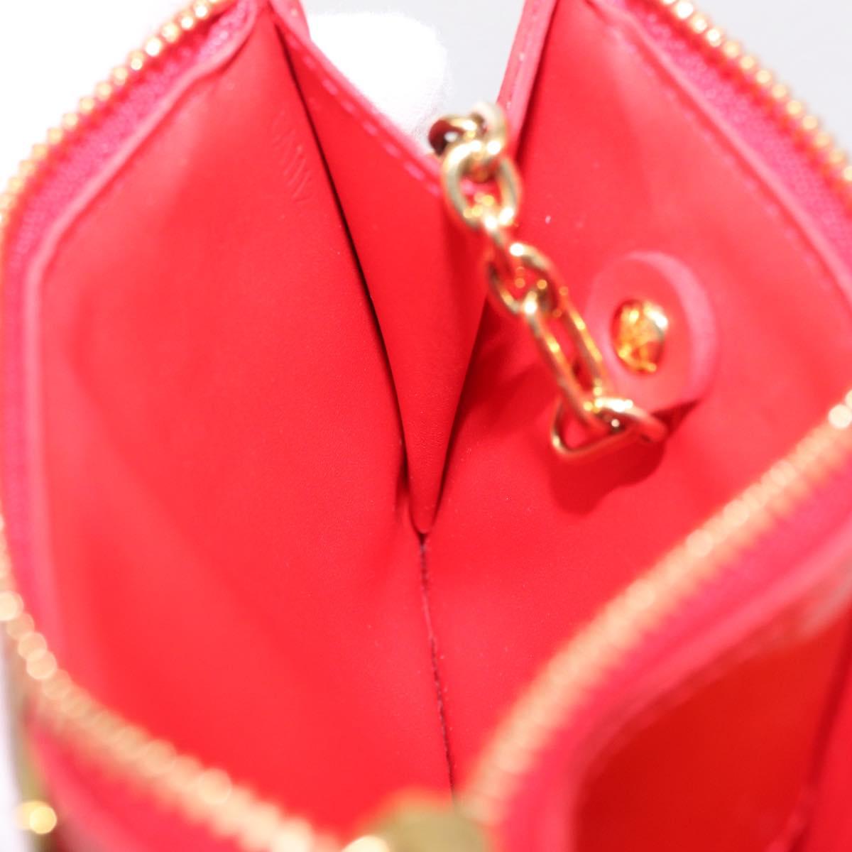 LOUIS VUITTON Vernis Pochette Cle NM Purse Rouge Grunadine M91737 LV Auth 206305