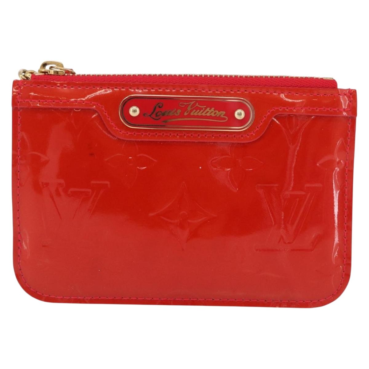 LOUIS VUITTON Vernis Pochette Cle NM Purse Rouge Grunadine M91737 LV Auth 206305