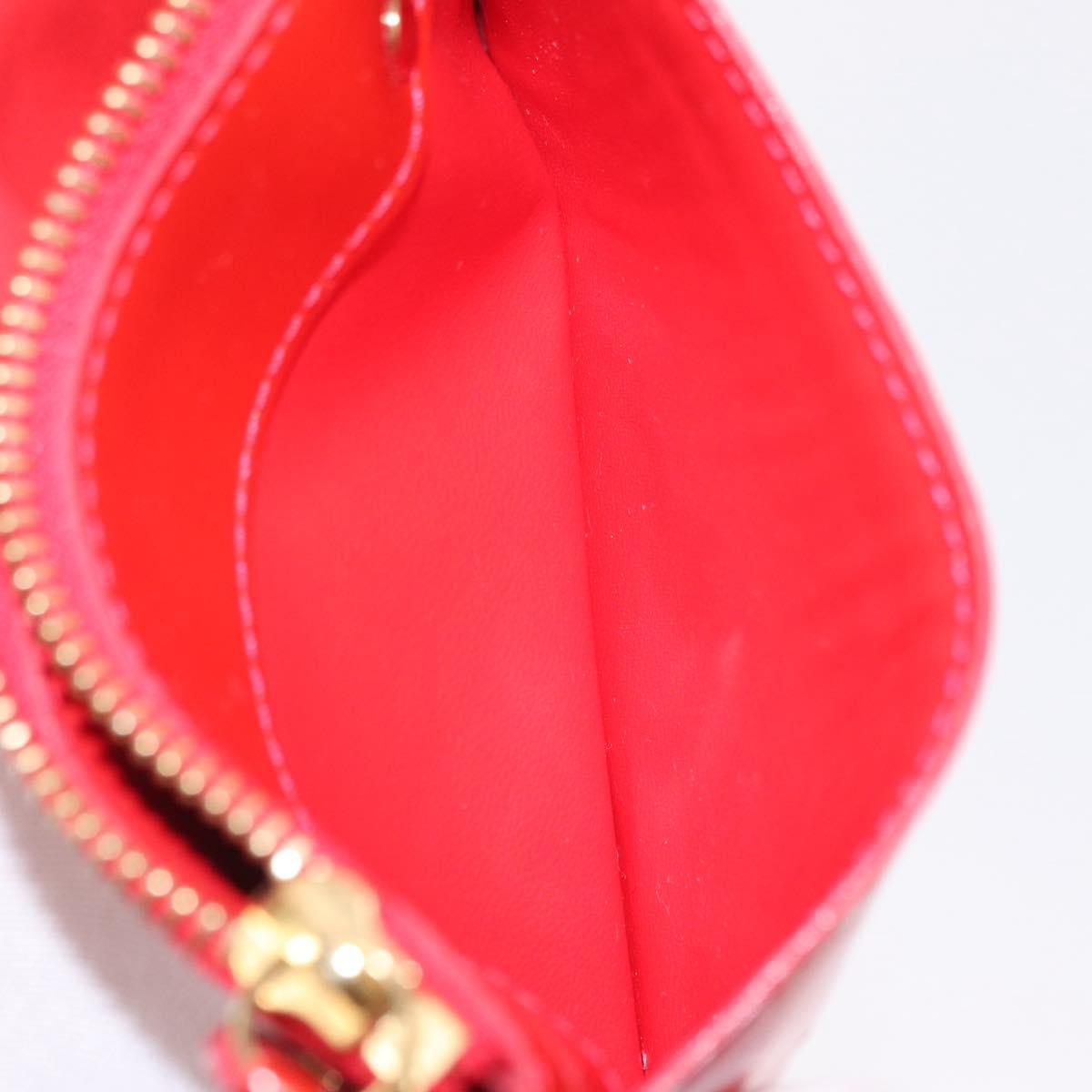 LOUIS VUITTON Vernis Pochette Cle NM Purse Rouge Grunadine M91737 LV Auth 206305