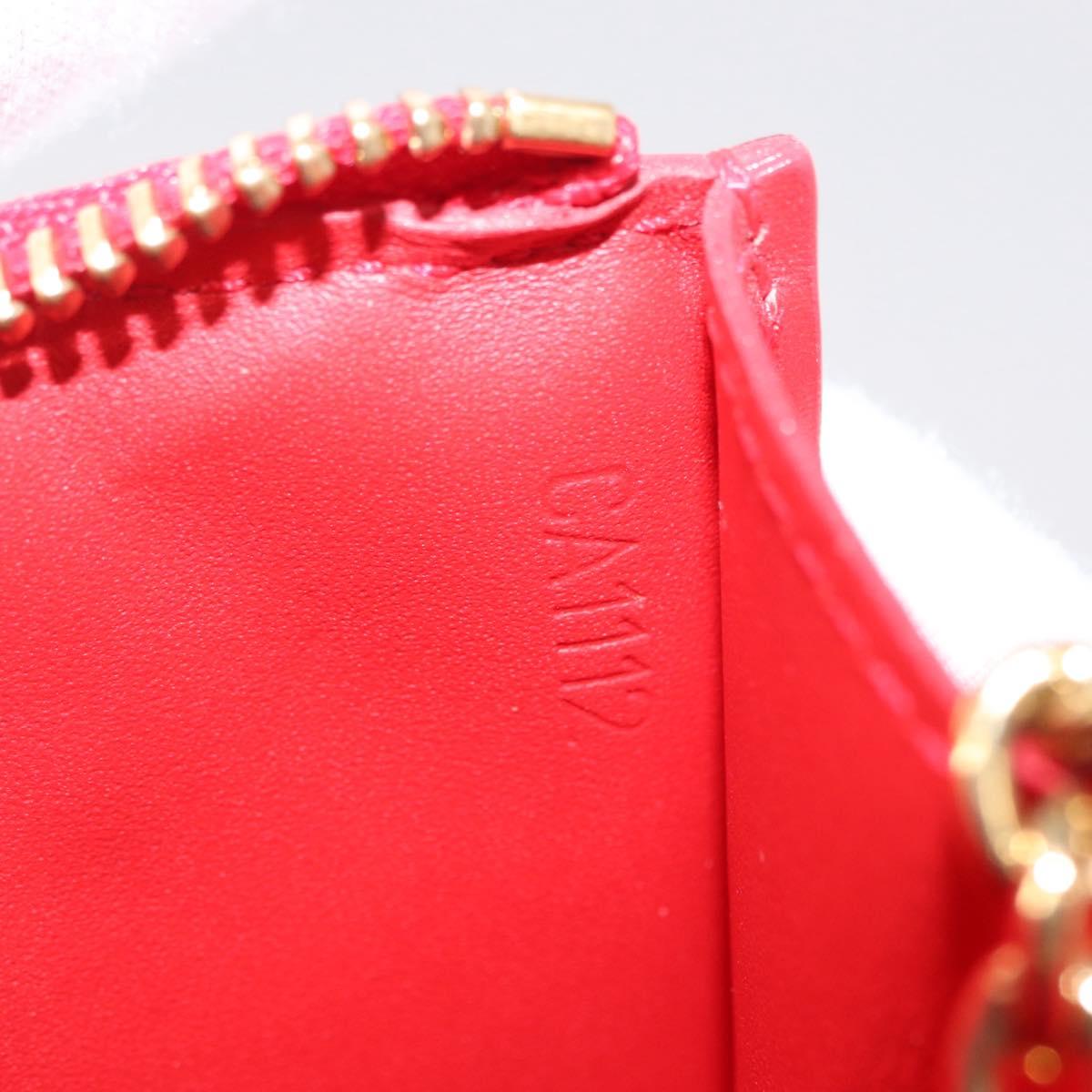LOUIS VUITTON Vernis Pochette Cle NM Purse Rouge Grunadine M91737 LV Auth 206305