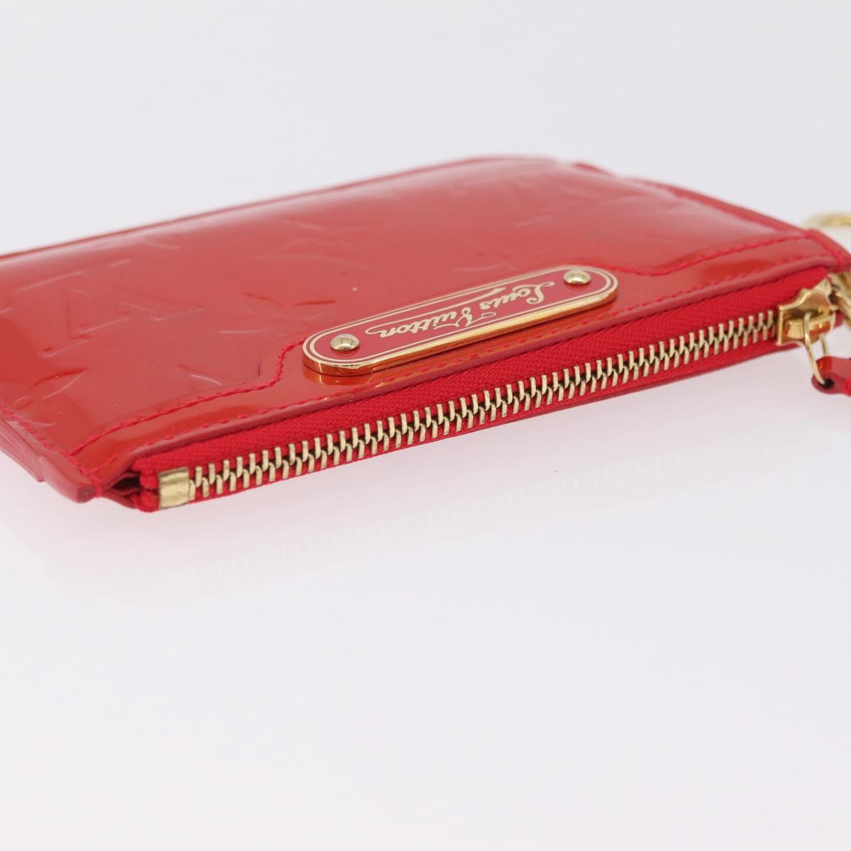 LOUIS VUITTON Vernis Pochette Cle NM Purse Rouge Grunadine M91737 LV Auth 206305
