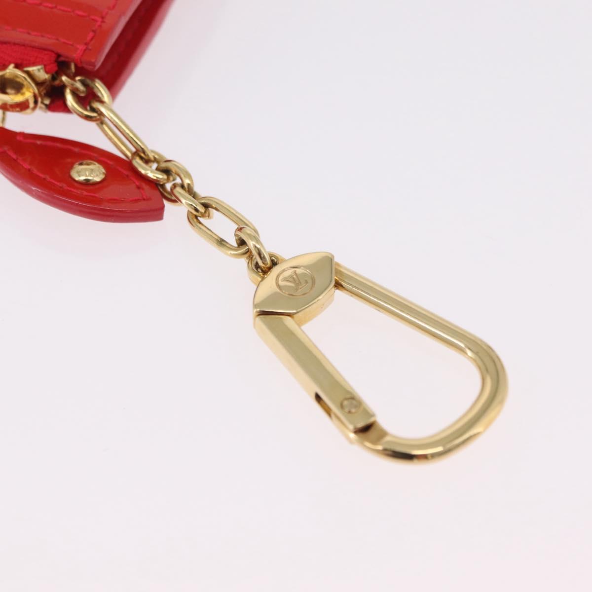 LOUIS VUITTON Vernis Pochette Cle NM Purse Rouge Grunadine M91737 LV Auth 206305