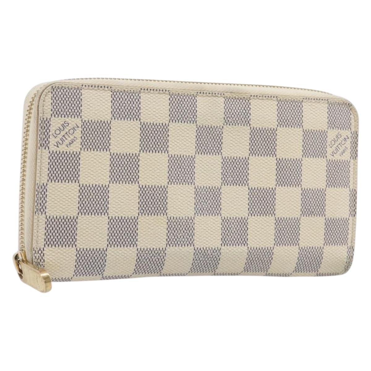 LOUIS VUITTON Damier Azur Zippy Wallet Long Wallet N60019 LV Auth 206314