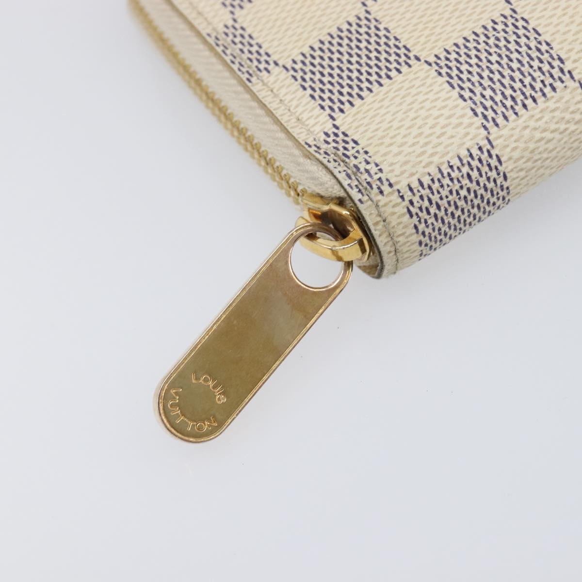 LOUIS VUITTON Damier Azur Zippy Wallet Long Wallet N60019 LV Auth 206314