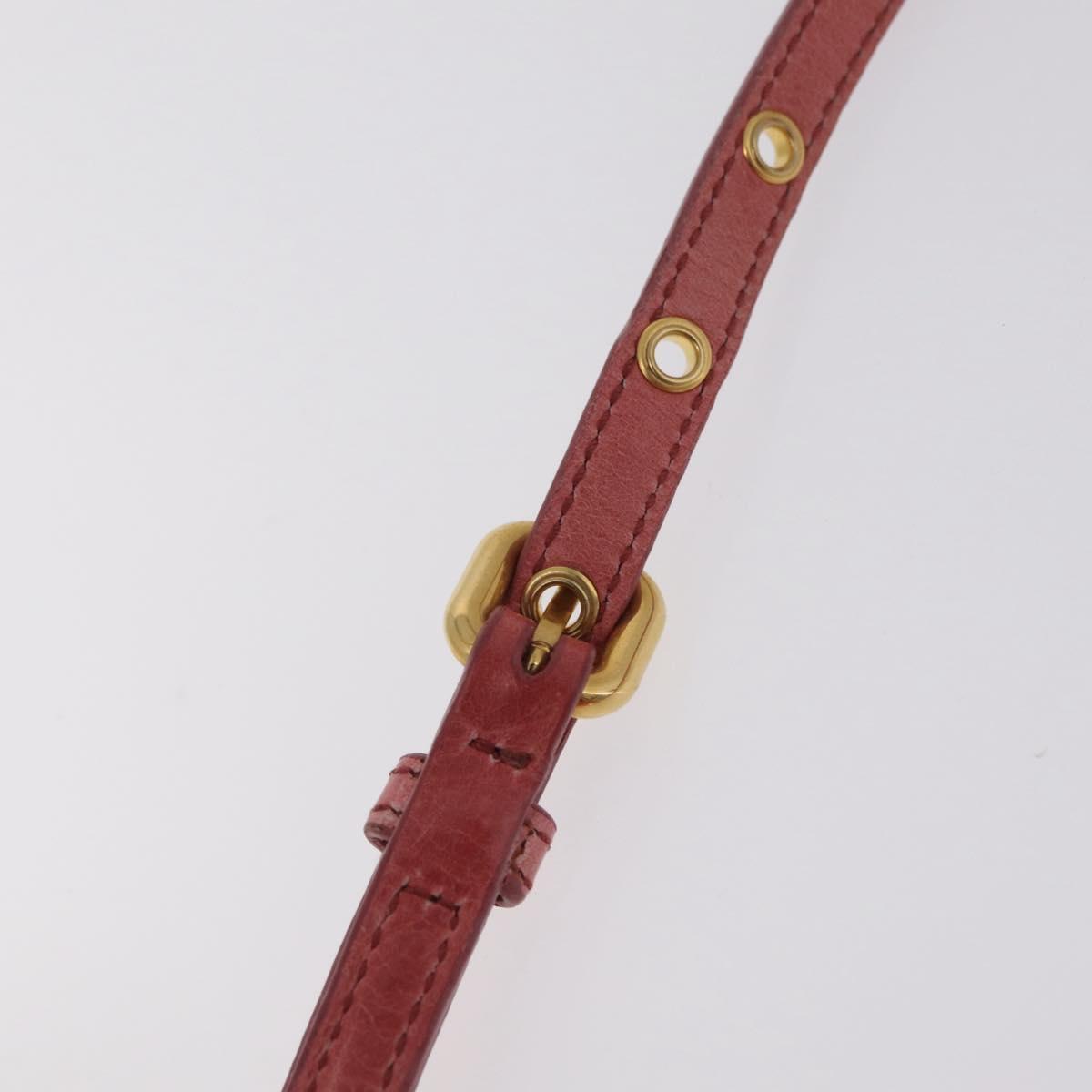 Miu Miu Matelasse Shoulder Bag Leather Pink Gold Auth 206317M