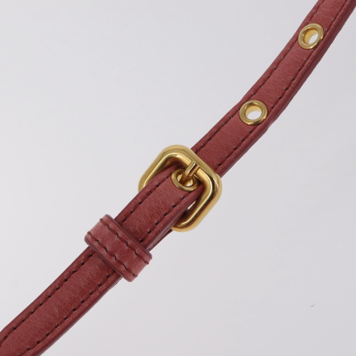 Miu Miu Matelasse Shoulder Bag Leather Pink Gold Auth 206317M