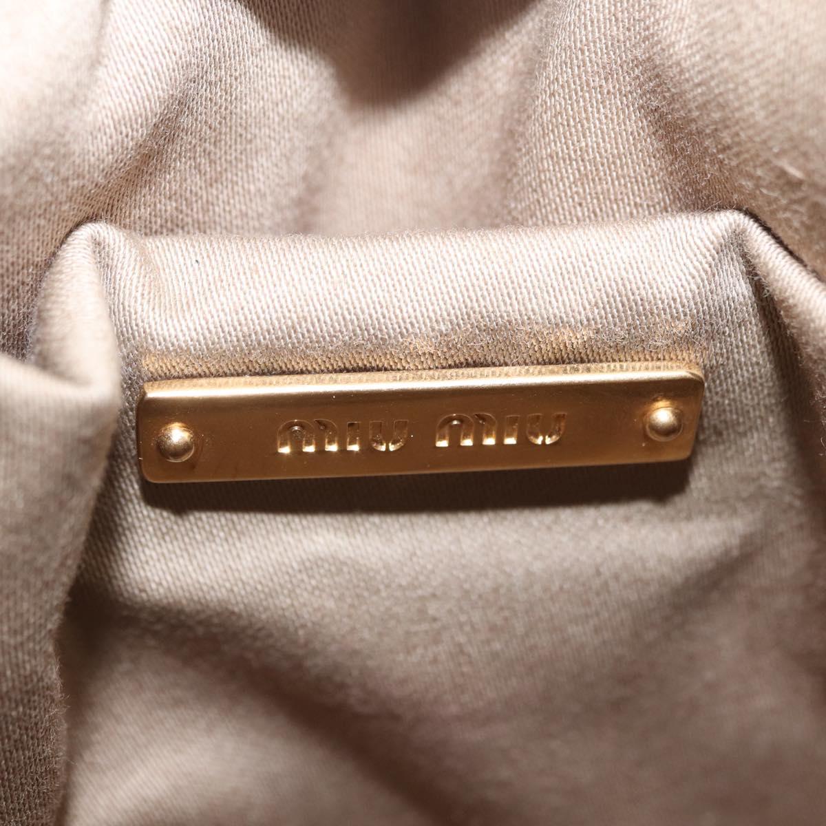 Miu Miu Matelasse Shoulder Bag Leather Pink Gold Auth 206317M