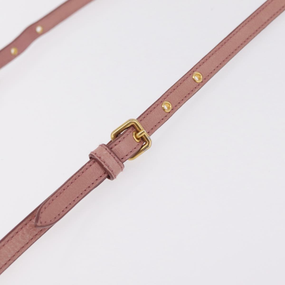 Miu Miu Matelasse Shoulder Bag Vitellolux Pink Gold Auth 206318A