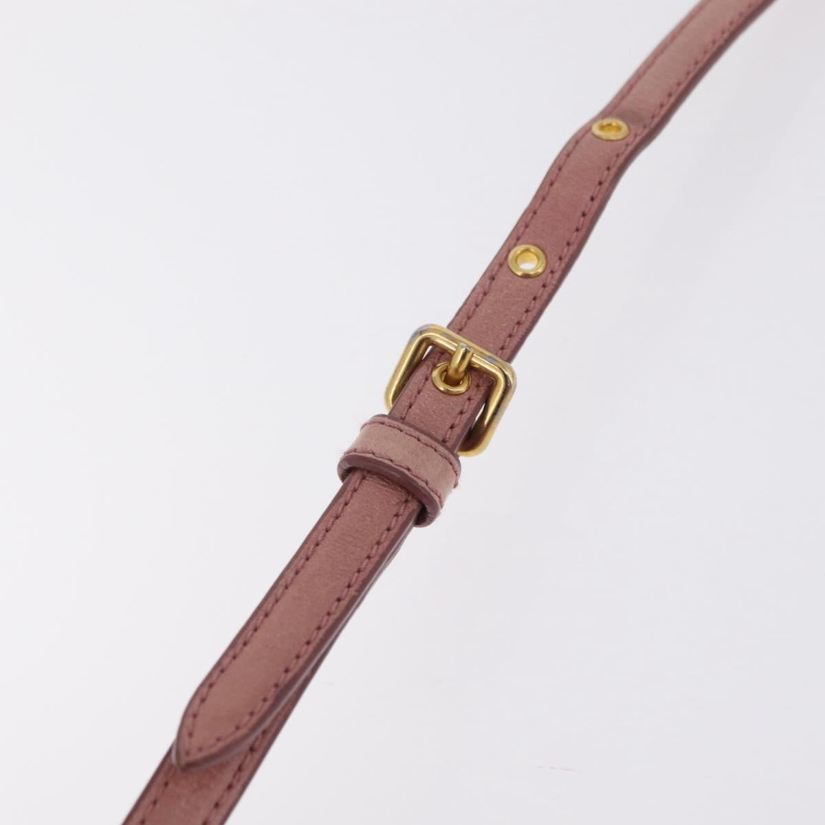 Miu Miu Matelasse Shoulder Bag Vitellolux Pink Gold Auth 206318A