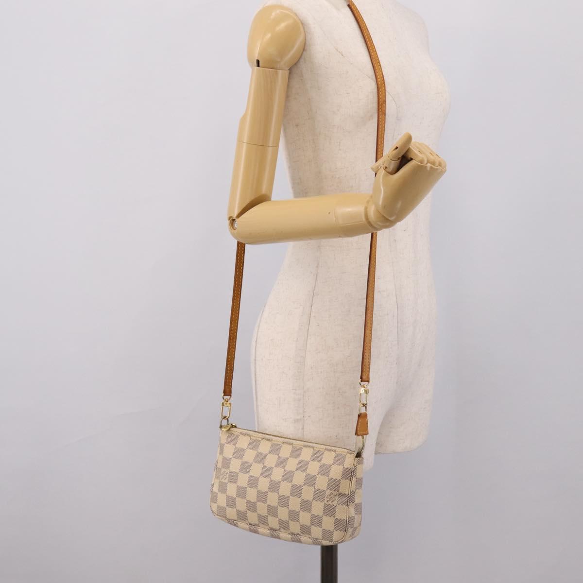 LOUIS VUITTON Damier Azur Pochette Accessoires Pouch N41207 LV Auth 206321A