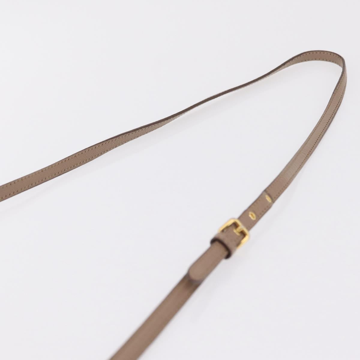 Miu Miu Shoulder Bag Leather Ivory Gold Auth 206322