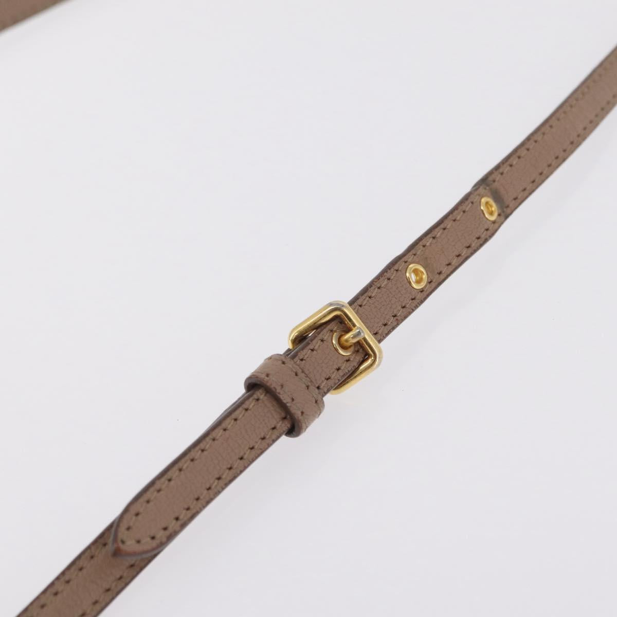 Miu Miu Shoulder Bag Leather Ivory Gold Auth 206322