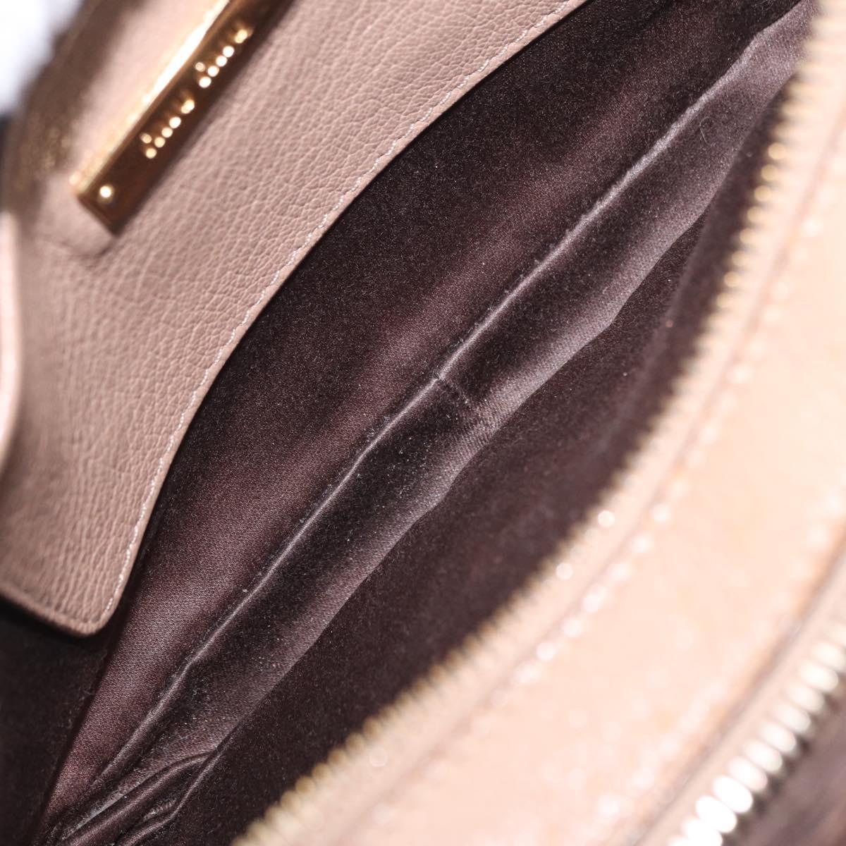 Miu Miu Shoulder Bag Leather Ivory Gold Auth 206322