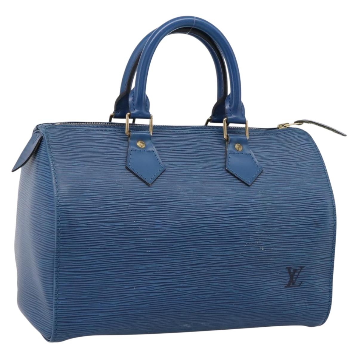 LOUIS VUITTON Epi Speedy 25 Hand Bag Toledo Blue M43015 LV Auth 206328