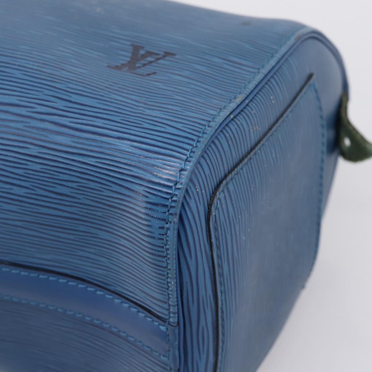 LOUIS VUITTON Epi Speedy 25 Hand Bag Toledo Blue M43015 LV Auth 206328