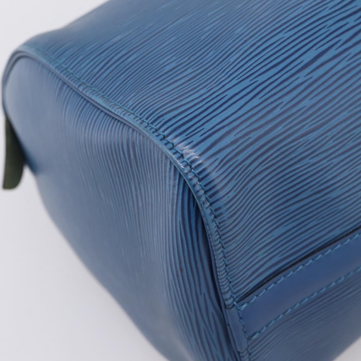 LOUIS VUITTON Epi Speedy 25 Hand Bag Toledo Blue M43015 LV Auth 206328