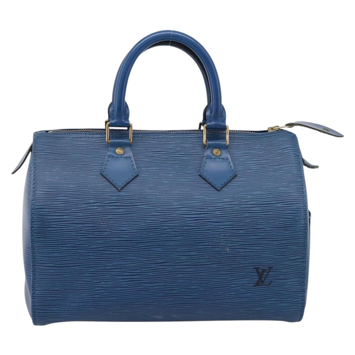 LOUIS VUITTON Epi Speedy 25 Hand Bag Toledo Blue M43015 LV Auth 206328