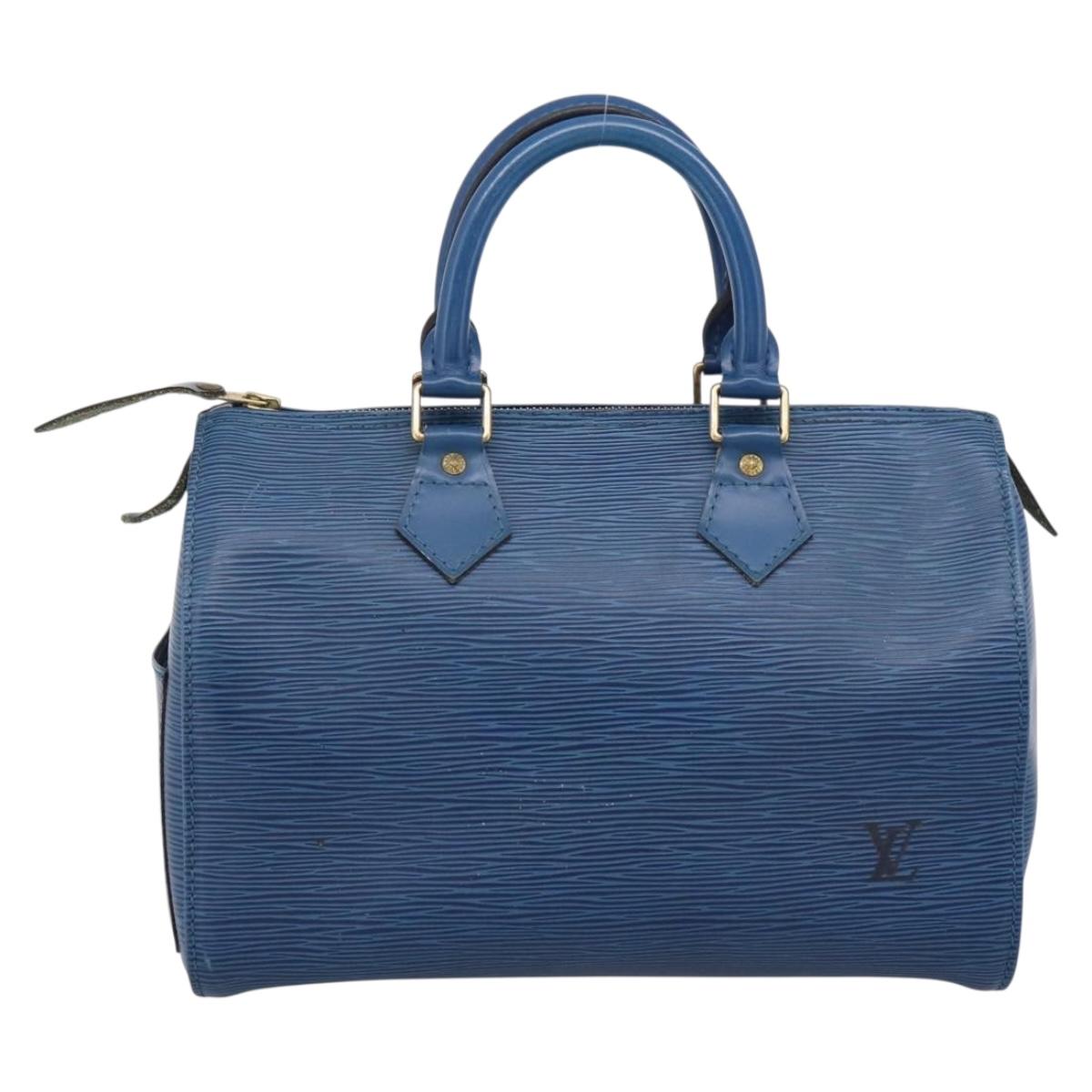LOUIS VUITTON Epi Speedy 25 Hand Bag Toledo Blue M43015 LV Auth 206328
