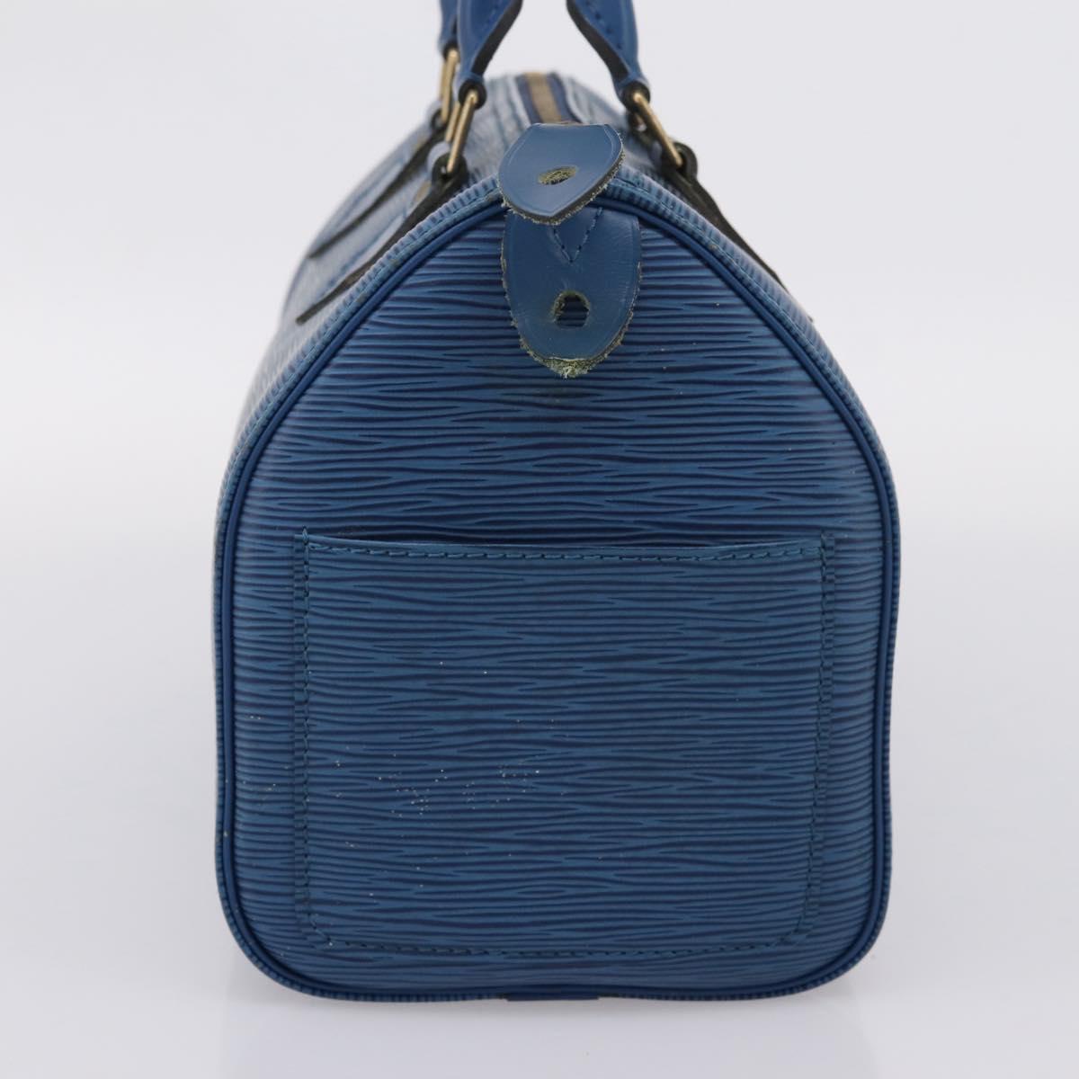LOUIS VUITTON Epi Speedy 25 Hand Bag Toledo Blue M43015 LV Auth 206328