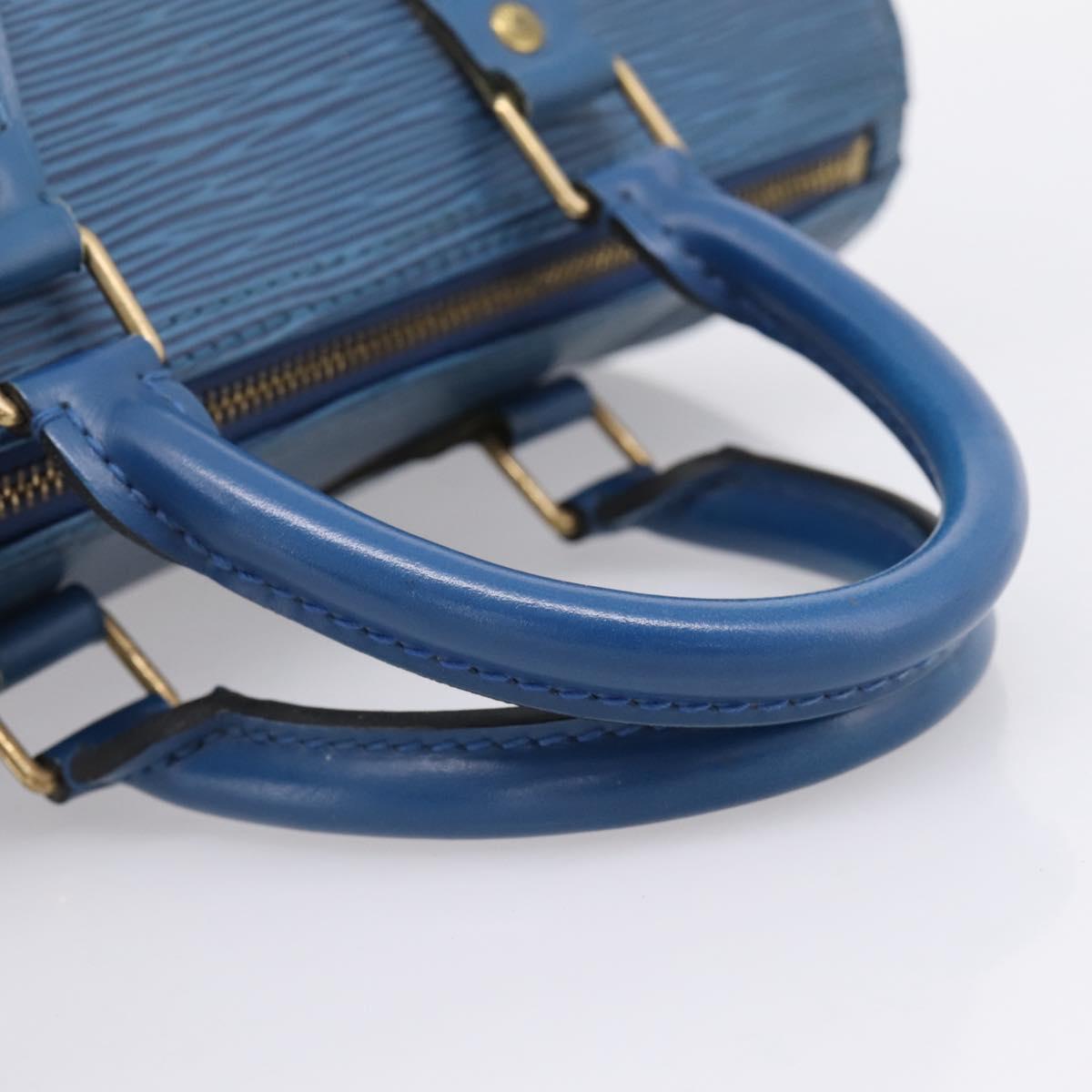 LOUIS VUITTON Epi Speedy 25 Hand Bag Toledo Blue M43015 LV Auth 206328