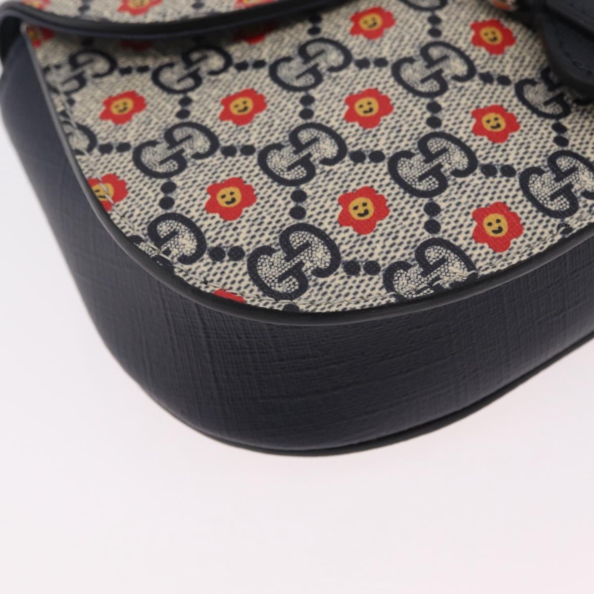 GUCCI GG Supreme Children's Waist bag PVC Sherry Line Navy 835822 Auth 206329M