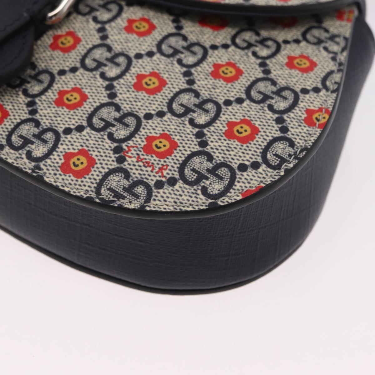 GUCCI GG Supreme Children's Waist bag PVC Sherry Line Navy 835822 Auth 206329M