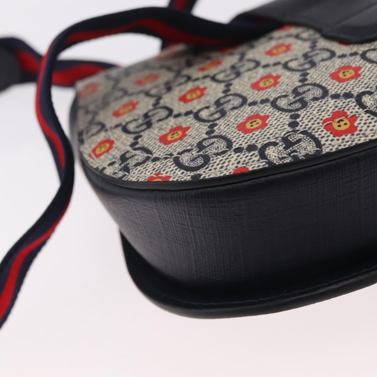 GUCCI GG Supreme Children's Waist bag PVC Sherry Line Navy 835822 Auth 206329M