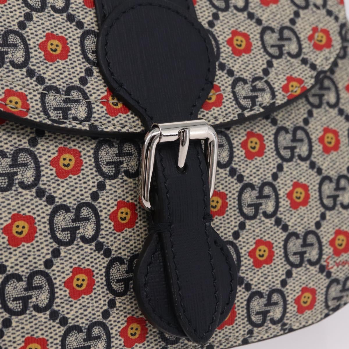 GUCCI GG Supreme Children's Waist bag PVC Sherry Line Navy 835822 Auth 206329M