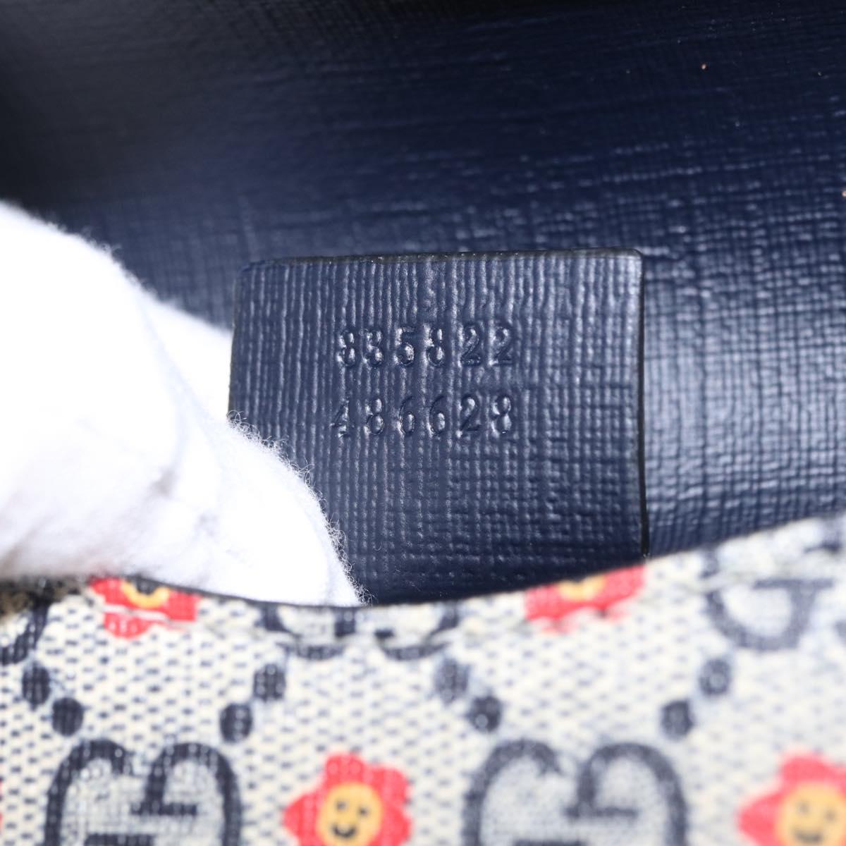 GUCCI GG Supreme Children's Waist bag PVC Sherry Line Navy 835822 Auth 206329M