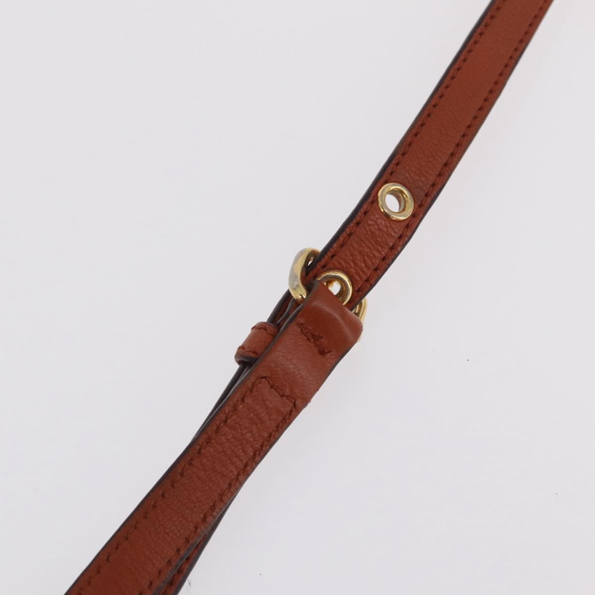 Miu Miu Hand Bag Leather 2way Orange Gold Auth 206335A
