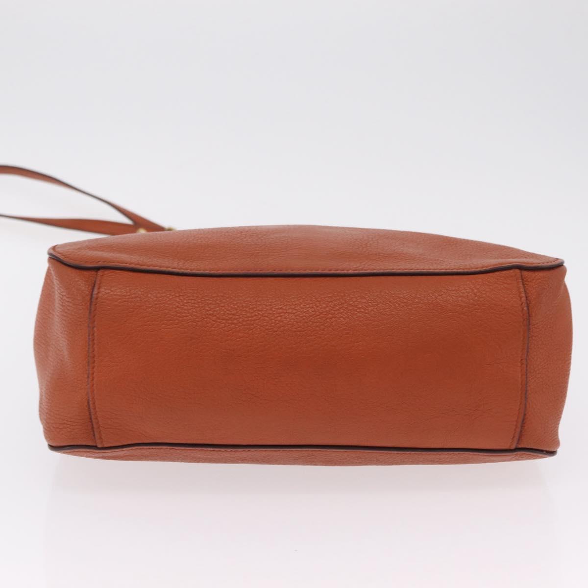 Miu Miu Hand Bag Leather 2way Orange Gold Auth 206335A