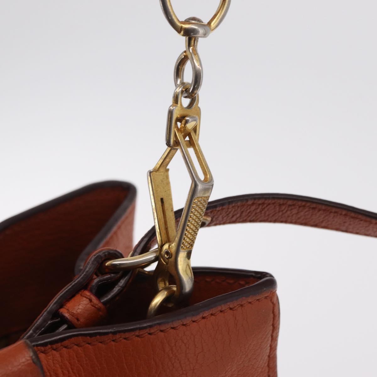 Miu Miu Hand Bag Leather 2way Orange Gold Auth 206335A