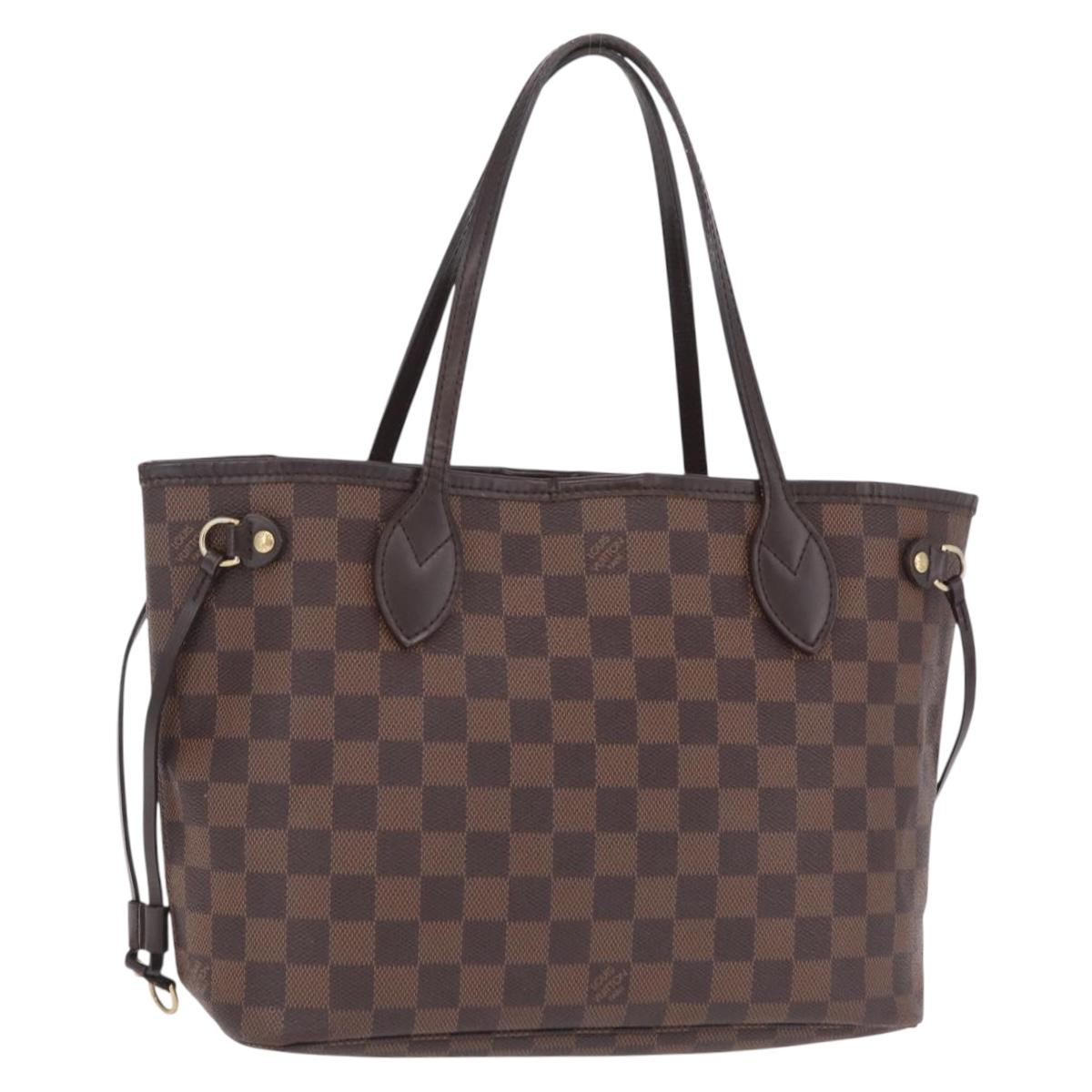 LOUIS VUITTON Damier Ebene Neverfull PM Tote Bag N51109 LV Auth 206336