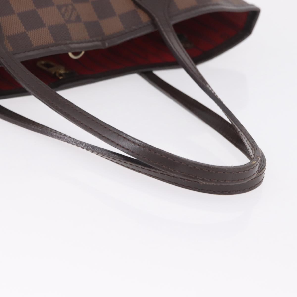 LOUIS VUITTON Damier Ebene Neverfull PM Tote Bag N51109 LV Auth 206336