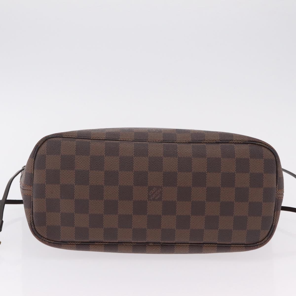 LOUIS VUITTON Damier Ebene Neverfull PM Tote Bag N51109 LV Auth 206336