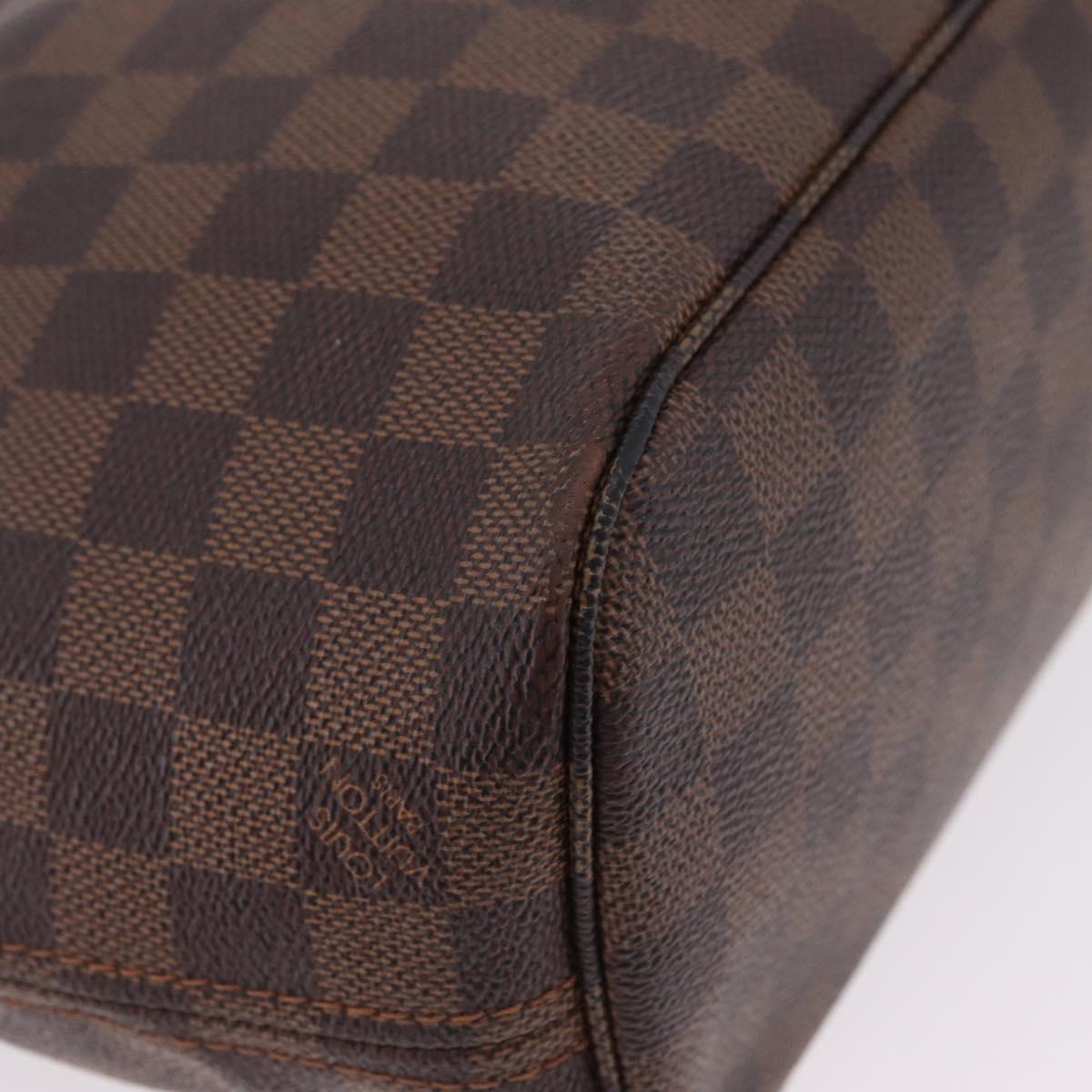 LOUIS VUITTON Damier Ebene Neverfull PM Tote Bag N51109 LV Auth 206336