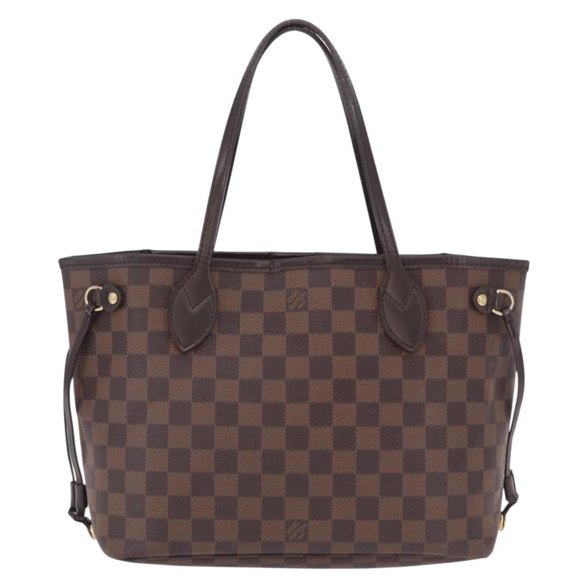 LOUIS VUITTON Damier Ebene Neverfull PM Tote Bag N51109 LV Auth 206336