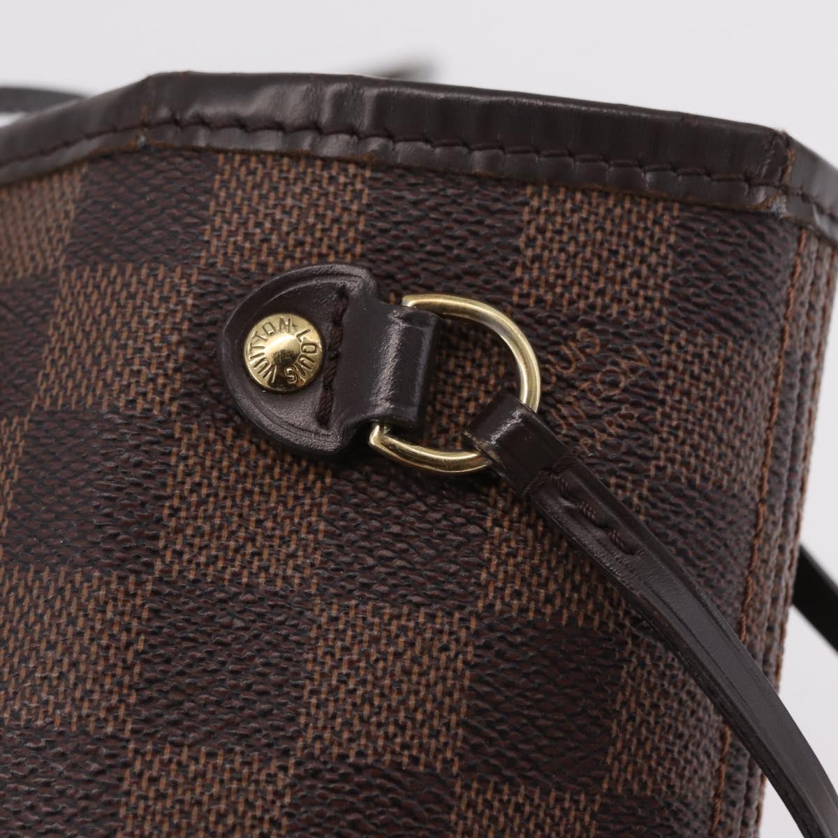 LOUIS VUITTON Damier Ebene Neverfull PM Tote Bag N51109 LV Auth 206336