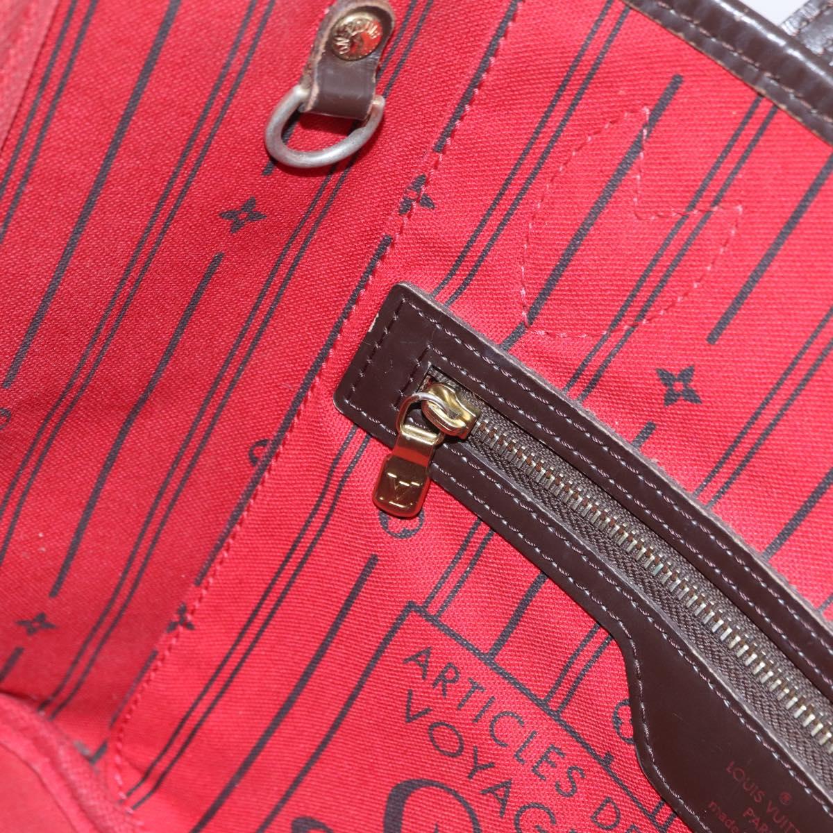 LOUIS VUITTON Damier Ebene Neverfull PM Tote Bag N51109 LV Auth 206336