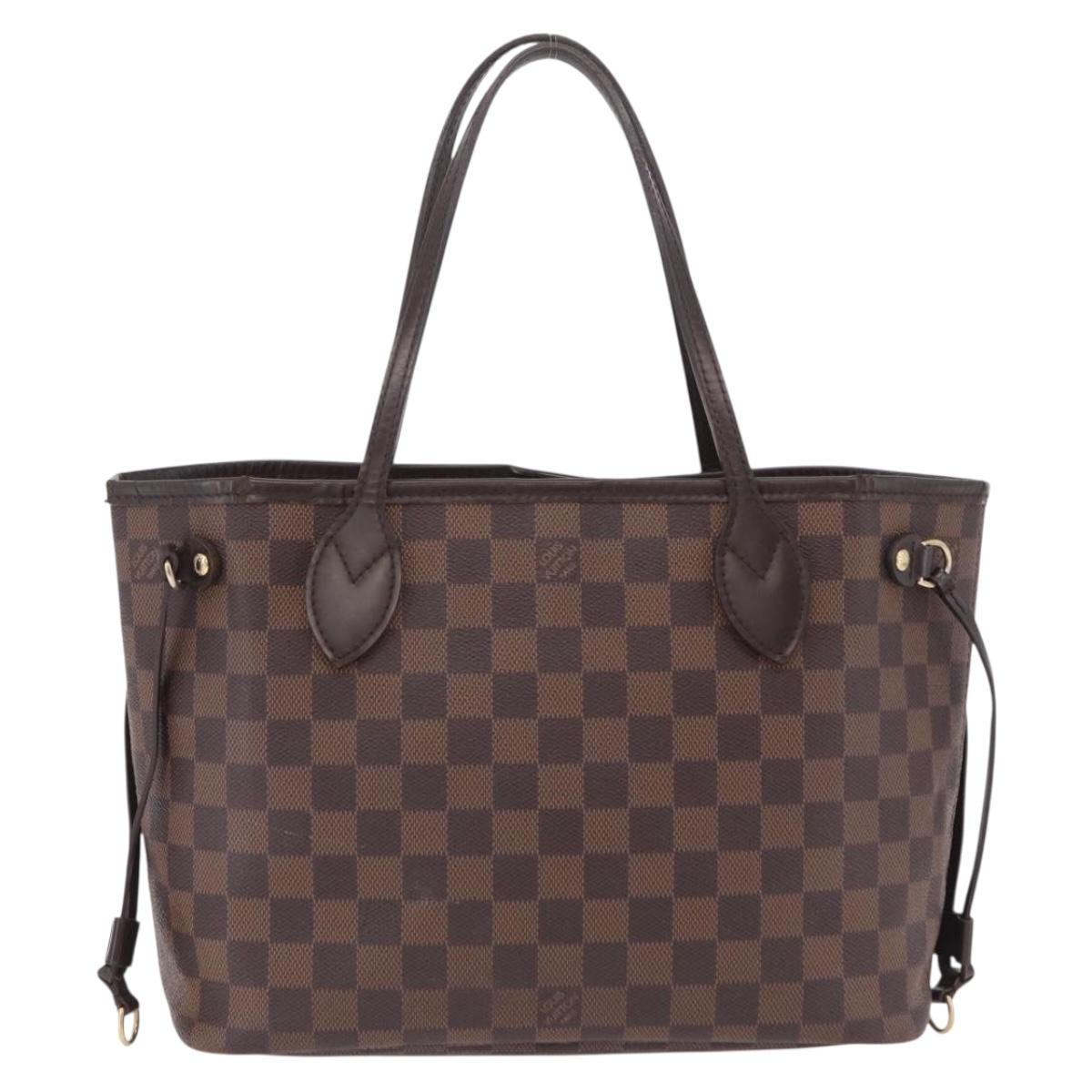 LOUIS VUITTON Damier Ebene Neverfull PM Tote Bag N51109 LV Auth 206336
