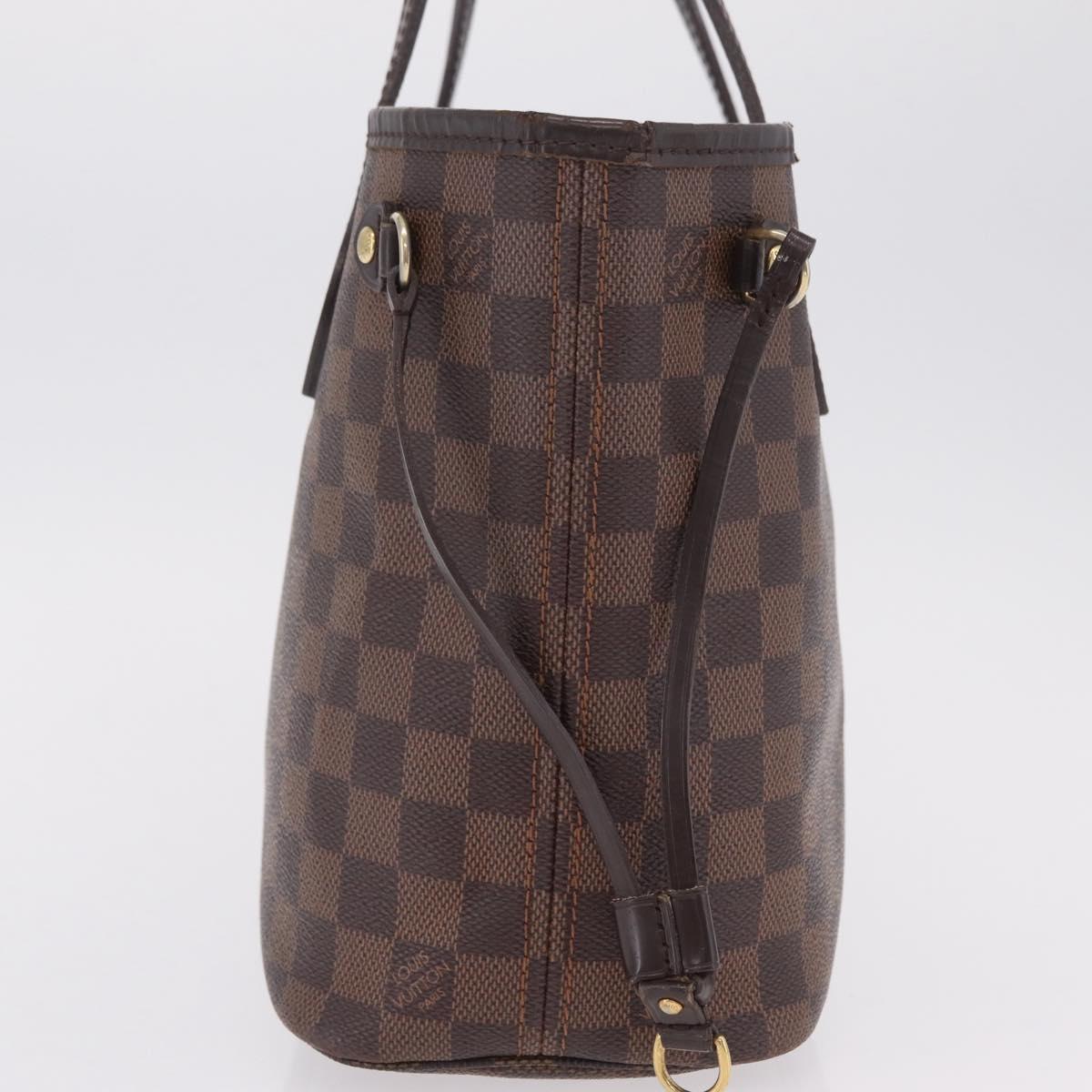 LOUIS VUITTON Damier Ebene Neverfull PM Tote Bag N51109 LV Auth 206336