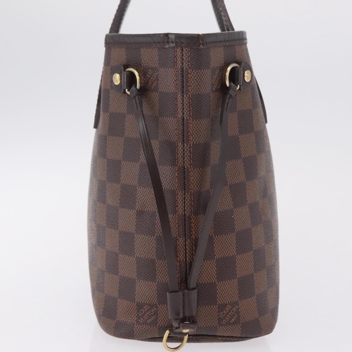 LOUIS VUITTON Damier Ebene Neverfull PM Tote Bag N51109 LV Auth 206336