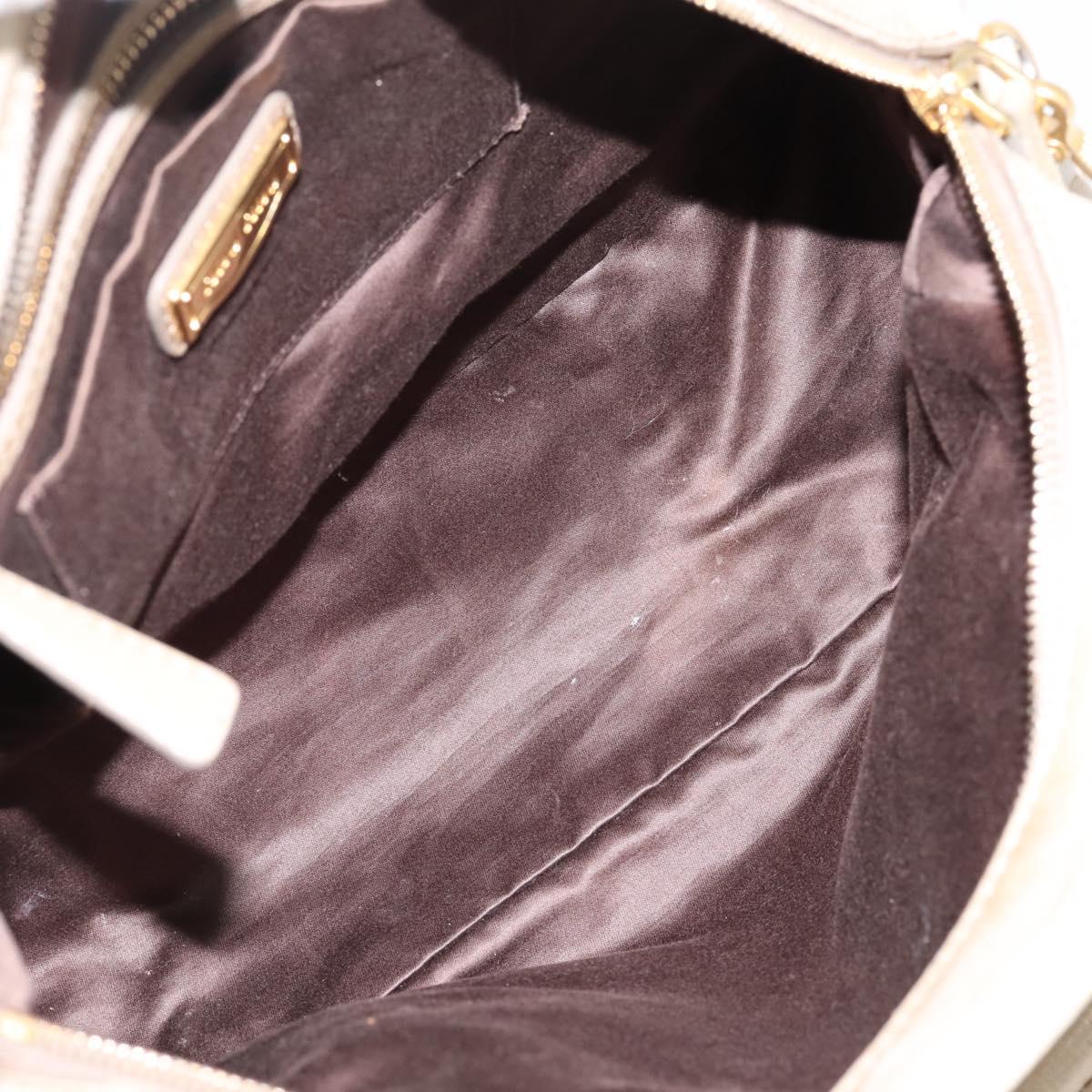 Miu Miu Hand Bag Vitellolux 2way Beige Gold Auth 206339A