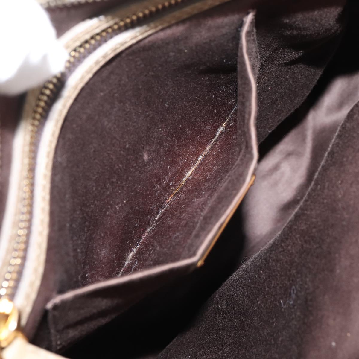 Miu Miu Hand Bag Vitellolux 2way Beige Gold Auth 206339A
